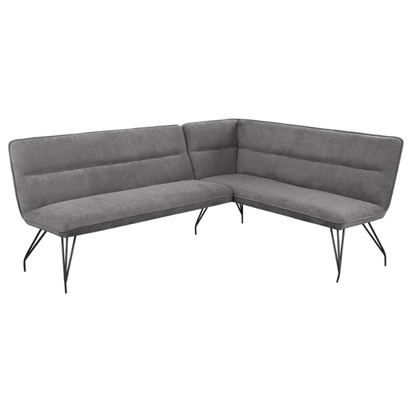 English Elm Ledger Upholstered L-shaped Bench Tufted Fabric Corner Dining Nook Seating Grey B062P441112