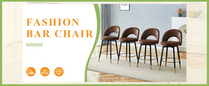English Elm 360 Swivel Barstools Set of 2 Upholstered Techno Fabric Cushioned Counter Seats W1151P268914