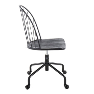 English Elm Contemporary Sculpted Low Back Task Chair with Chrome Base for Home Office B202P223954