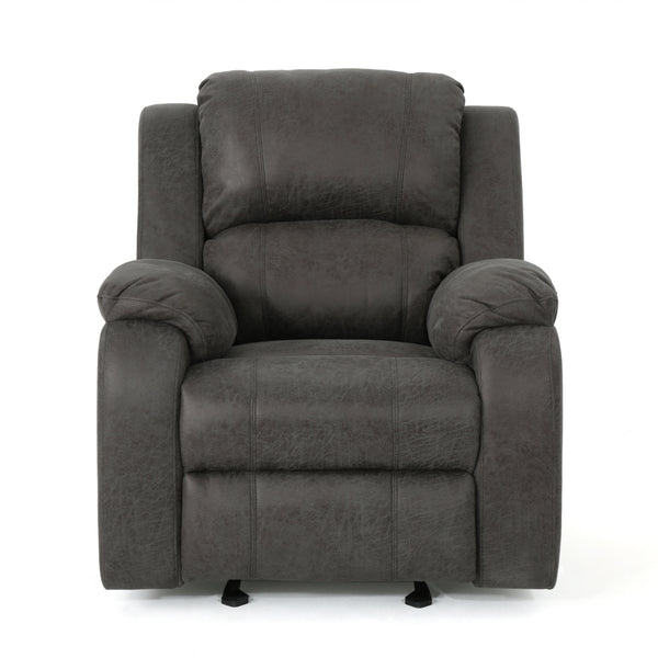 English Elm Christopher Knight Home® - Manual Recliner Chair Linen Upholstery, Compact Space-Saving Design with Dual-Angle Lever for Cozy Relaxation Slate 62812.00MFSLAT