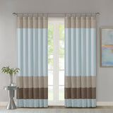 Madison Park Amherst Transitional Polyoni Pintuck Curtain Panel MP40-2223 Blue