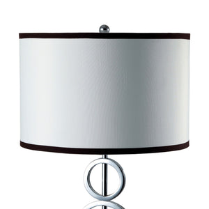 English Elm 29" Tall Metal Table Lamp - Modern Silver Finish With White Round Shade For Elegant Illumination B072116167