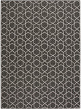 Nourison Horizon Indoor/Outdoor HOZ01 Machine Made Power-loomed Borderless Design Indoor/Outdoor Modern Outdoor Rug Black, Black 88% Polypropylene,12% Polyester 841491126202