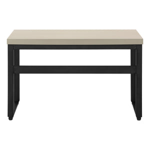 English Elm Computer Desk - Adjustable Height Standing Workstation, Modern Beige Laminate & Black Metal Frame B2710P219894