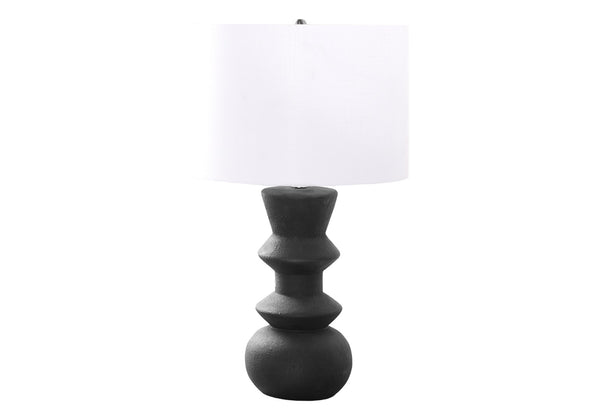 English Elm Lighting, Geometric Cream Ceramic Table Lamp with Ivory Drum Shade for Bedside or Office B2710P221320
