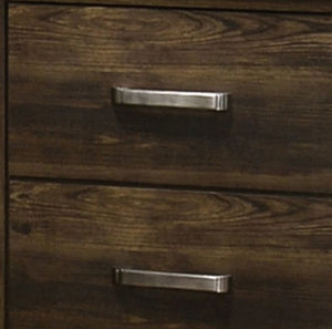 English Elm Transitional Rustic Two-Drawer Nightstand with Ample Storage, Solid Wooden Build and Easy Assembly Walnut 19 L x 27 W x 28 H B2741P323088