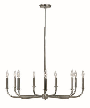 Framburg 9-light Polished Silver Chandelier - Contemporary Elegance For Modern Dining Spaces, Made In Usa Polished Silver Metal 1060 Ps
