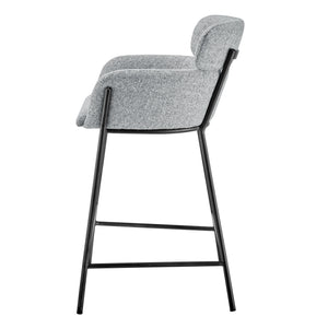 New Pacific Direct Finley Fabric Counter Stool Blazer Light Gray, Gray 100% Polyester, Plywood 1060034-218-npd