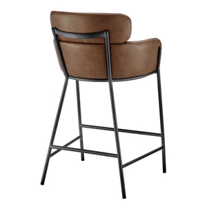 New Pacific Direct Finley Pu Counter Stool Vintage Cognac, Brown , Plywood 1060035-687-npd