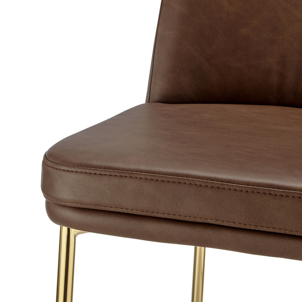 New Pacific Direct Keisha Pu Counter Stool, (Set Of 2) Vintage Cognac, Brown , Plywood 1060036-687-npd