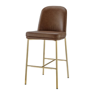 New Pacific Direct Keisha Pu Counter Stool, (Set Of 2) Vintage Cognac, Brown , Plywood 1060036-687-npd