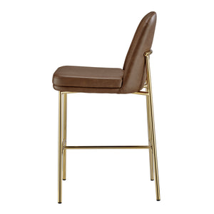 New Pacific Direct Keisha Pu Counter Stool, (Set Of 2) Vintage Cognac, Brown , Plywood 1060036-687-npd