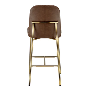 New Pacific Direct Keisha Pu Counter Stool, (Set Of 2) Vintage Cognac, Brown , Plywood 1060036-687-npd
