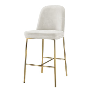 New Pacific Direct Keisha Velvet Counter Stool, (Set Of 2) Arcadia Cream, Beige 100% Polyester, Plywood 1060037-686-npd