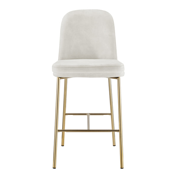 New Pacific Direct Keisha Velvet Counter Stool, (Set Of 2) Arcadia Cream, Beige 100% Polyester, Plywood 1060037-686-npd