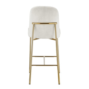 New Pacific Direct Keisha Velvet Counter Stool, (Set Of 2) Arcadia Cream, Beige 100% Polyester, Plywood 1060037-686-npd