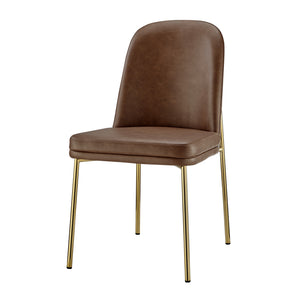 New Pacific Direct Keisha Pu Dining Side Chair, (Set Of 2) Vintage Cognac, Brown , Plywood 1060038-687-npd