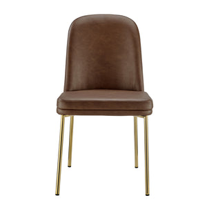 New Pacific Direct Keisha Pu Dining Side Chair, (Set Of 2) Vintage Cognac, Brown , Plywood 1060038-687-npd