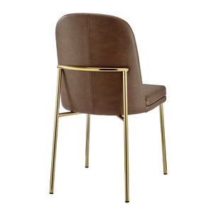 New Pacific Direct Keisha Pu Dining Side Chair, (Set Of 2) Vintage Cognac, Brown , Plywood 1060038-687-npd