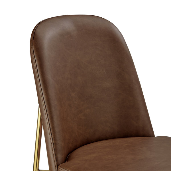 New Pacific Direct Keisha Pu Dining Side Chair, (Set Of 2) Vintage Cognac, Brown , Plywood 1060038-687-npd