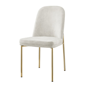 New Pacific Direct Keisha Velvet Dining Side Chair, (Set Of 2) Arcadia Cream, Beige 100% Polyester, Plywood 1060039-686-npd