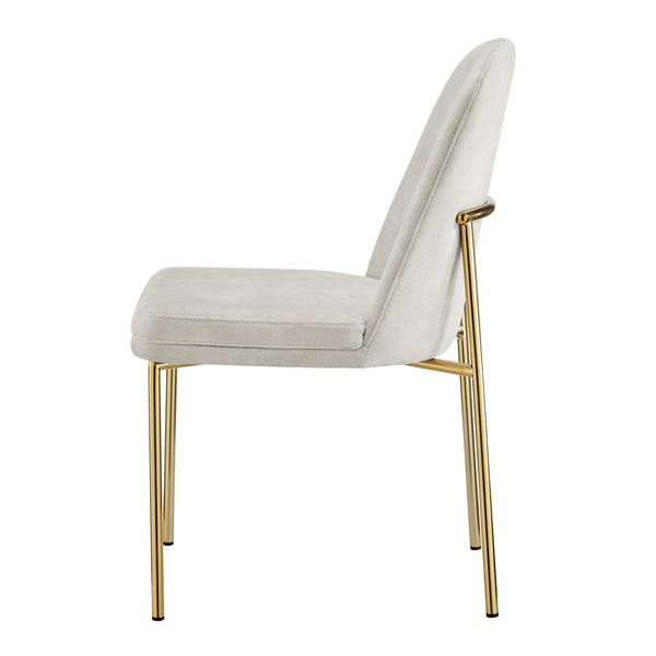 New Pacific Direct Keisha Velvet Dining Side Chair, (Set Of 2) Arcadia Cream, Beige 100% Polyester, Plywood 1060039-686-npd