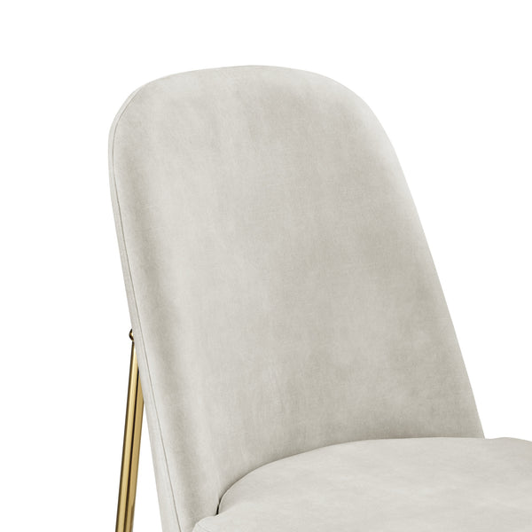 New Pacific Direct Keisha Velvet Dining Side Chair, (Set Of 2) Arcadia Cream, Beige 100% Polyester, Plywood 1060039-686-npd