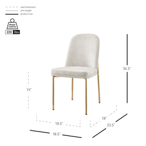 New Pacific Direct Keisha Velvet Dining Side Chair, (Set Of 2) Arcadia Cream, Beige 100% Polyester, Plywood 1060039-686-npd