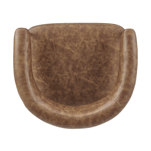 New Pacific Direct Kaiden Faux Leather Counter Stool Set – Mid-century Modern Design With Plush Comfort & Style Antique Cigar Brown  1060040-215-npd