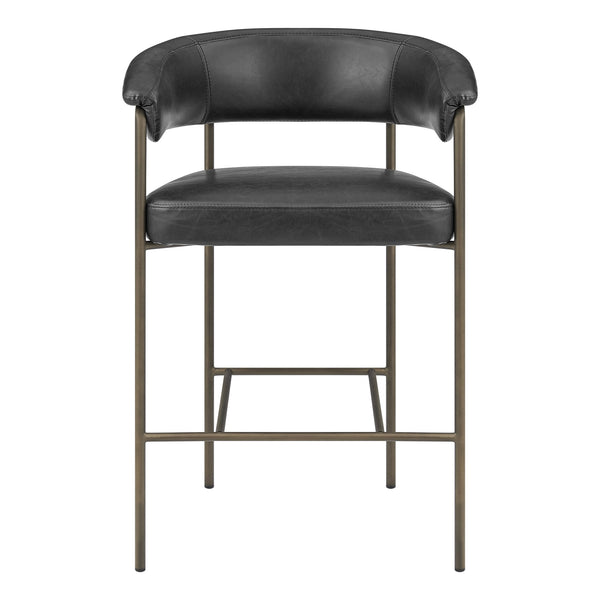 New Pacific Direct Kaiden Faux Leather Counter Stool Set – Mid-century Modern Design With Plush Comfort & Style Cano Black  1060041-719-npd