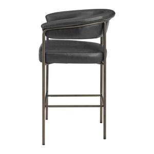 New Pacific Direct Kaiden Faux Leather Counter Stool Set – Mid-century Modern Design With Plush Comfort & Style Cano Black  1060041-719-npd