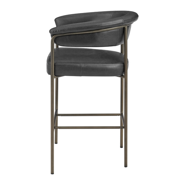 New Pacific Direct Kaiden Faux Leather Counter Stool Set – Mid-century Modern Design With Plush Comfort & Style Cano Black  1060041-719-npd