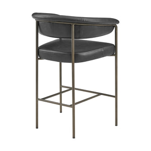 New Pacific Direct Kaiden Faux Leather Counter Stool Set – Mid-century Modern Design With Plush Comfort & Style Cano Black  1060041-719-npd