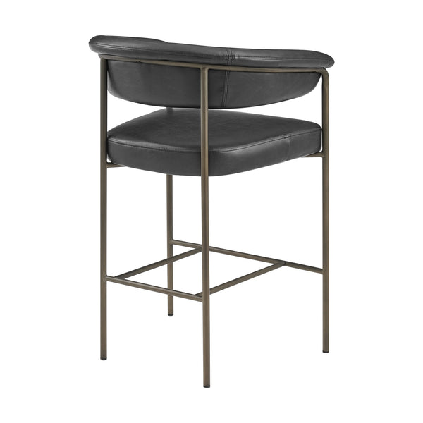 New Pacific Direct Kaiden Faux Leather Counter Stool Set – Mid-century Modern Design With Plush Comfort & Style Cano Black  1060041-719-npd