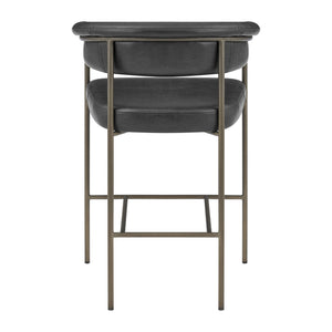 New Pacific Direct Kaiden Faux Leather Counter Stool Set – Mid-century Modern Design With Plush Comfort & Style Cano Black  1060041-719-npd