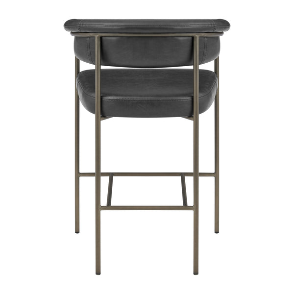 New Pacific Direct Kaiden Faux Leather Counter Stool Set – Mid-century Modern Design With Plush Comfort & Style Cano Black  1060041-719-npd