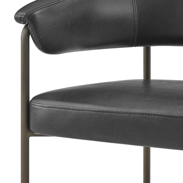 New Pacific Direct Kaiden Faux Leather Counter Stool Set – Mid-century Modern Design With Plush Comfort & Style Cano Black  1060041-719-npd