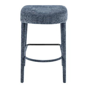 New Pacific Direct Rylee Stylish Chenille Backless Counter Stool Set Of 2 With Foam Cushion And Metal Footrest Millburry Blue 100% Polyester 1060046-708-npd