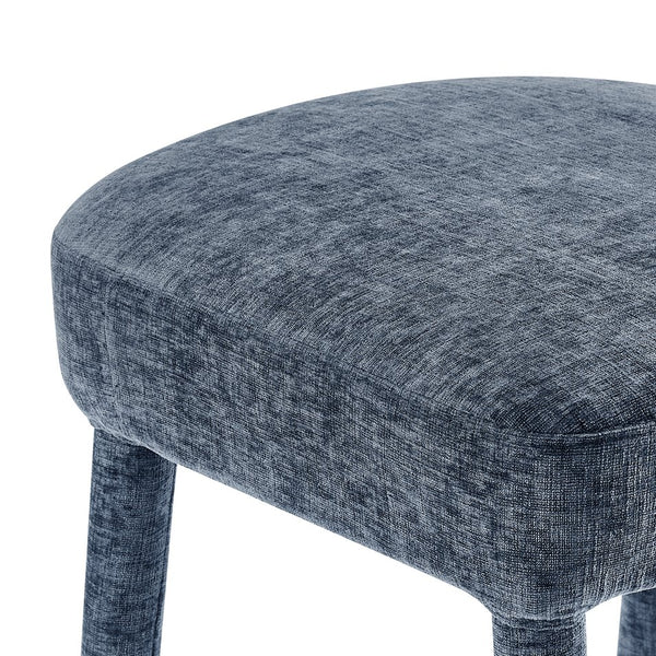 New Pacific Direct Rylee Stylish Chenille Backless Counter Stool Set Of 2 With Foam Cushion And Metal Footrest Millburry Blue 100% Polyester 1060046-708-npd