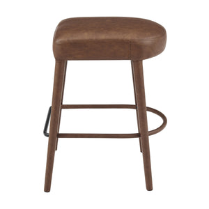 New Pacific Direct Rylee Chic Faux Leather Backless Counter Stool Set Of 2 - Stylish Comfort In Millburry Green & Blue Vintage Cognac  1060047-687-npd