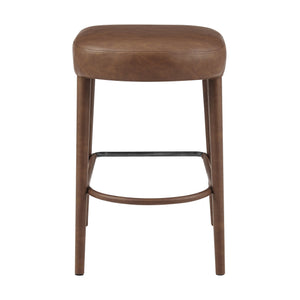 New Pacific Direct Rylee Chic Faux Leather Backless Counter Stool Set Of 2 - Stylish Comfort In Millburry Green & Blue Vintage Cognac  1060047-687-npd