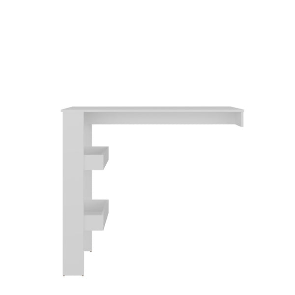 English Elm Othello Minimalist White Kitchen Table with Open Shelving for Modern Home Dining B092P439896