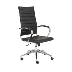 EuroStyle Axel High Back Office Chair in Black with Aluminum Base