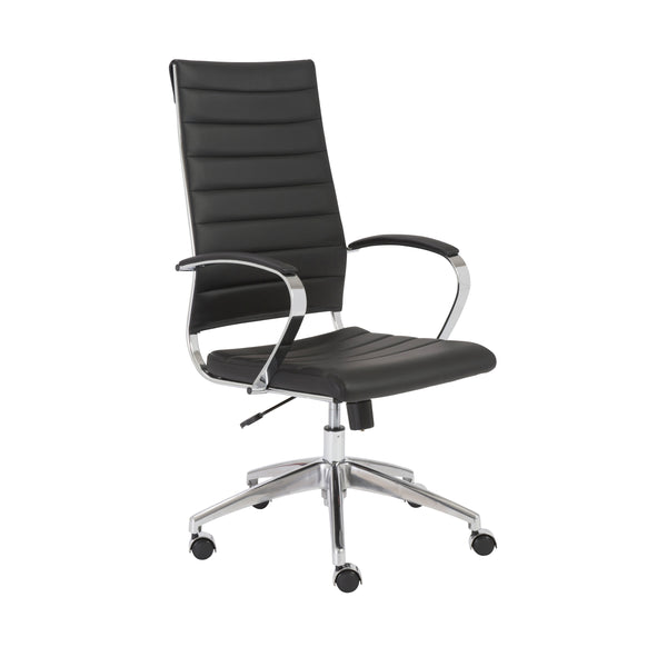 EuroStyle Axel High Back Office Chair in Black with Aluminum Base