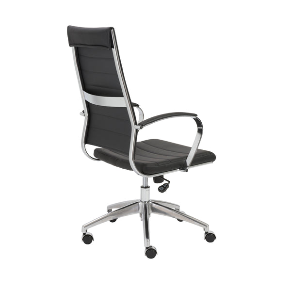 EuroStyle Axel High Back Office Chair in Black with Aluminum Base