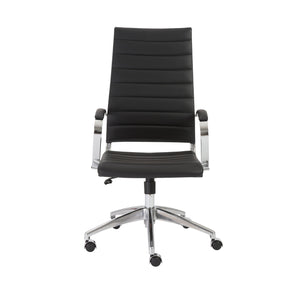 EuroStyle Axel High Back Office Chair in Black with Aluminum Base
