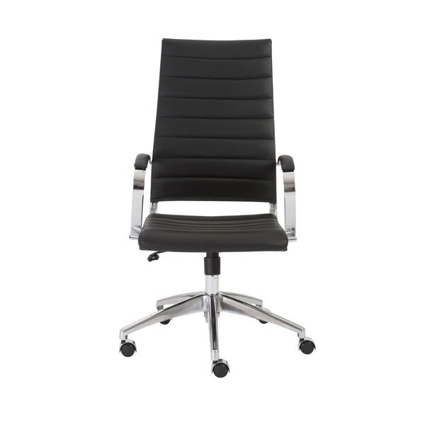 EuroStyle Axel High Back Office Chair in Black with Aluminum Base