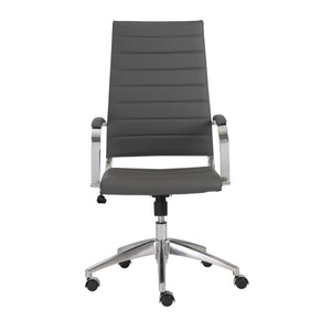EuroStyle Axel High Back Office Chair in Gray with Aluminum Base