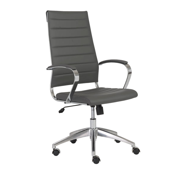 EuroStyle Axel High Back Office Chair in Gray with Aluminum Base