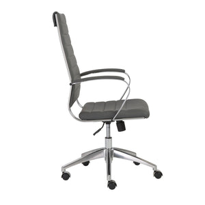 EuroStyle Axel High Back Office Chair in Gray with Aluminum Base